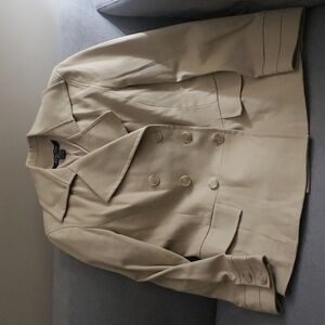 New York & Company jacket womens size large doublebreasted blazer jacket Neutral